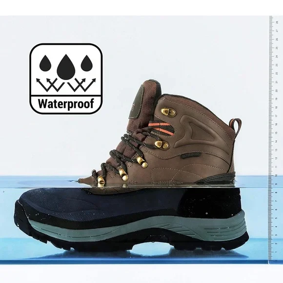 NEW NortiV8 Men’s Brown Black Hiking Snow Waterproof Construction Work Boots - Picture 3 of 7